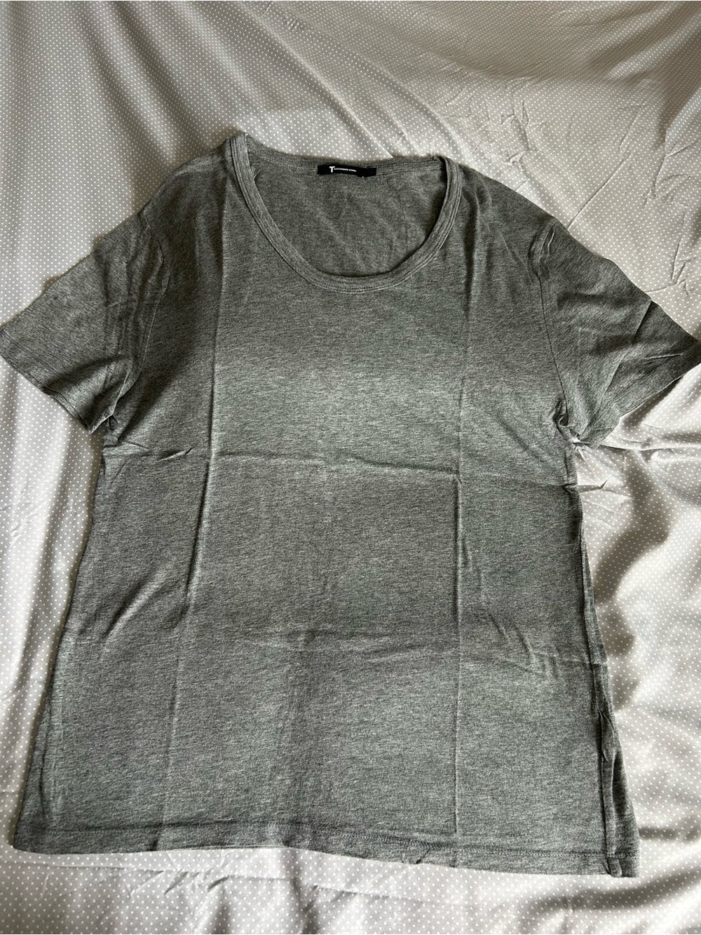 T by Alexander Wang Low Crewneck Tee in Slate Gray